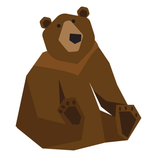 Grizzly bear sitting illustration