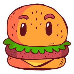 Hamburger Funny Cartoon Transparent Png Svg Vector File