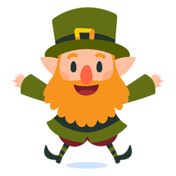 Happy Leprechaun Jumping Cartoon PNG & SVG Design For T-Shirts