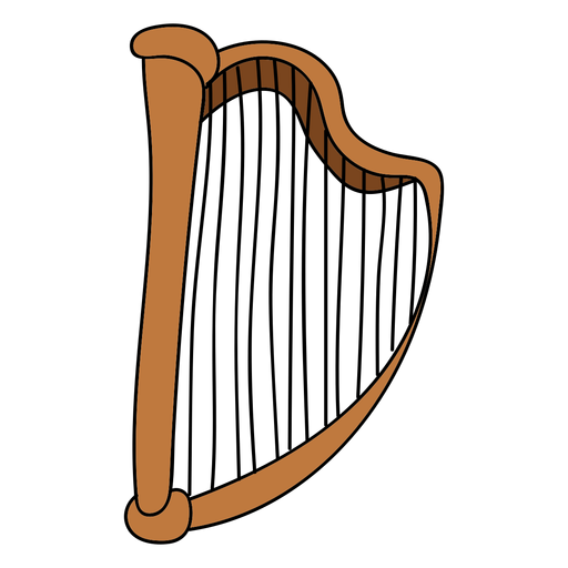 Doodle de instrumento musical de harpa Desenho PNG