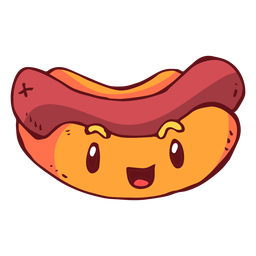 Dibujos animados de carácter de hotdog Diseño PNG