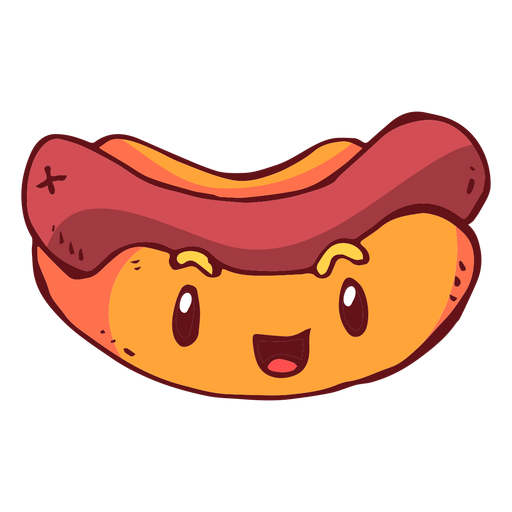 Dibujos animados de carácter de hotdog Diseño PNG