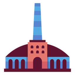 Ilustração de construção de fábrica industrial Desenho PNG