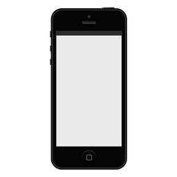 Black smartphone PNG Design