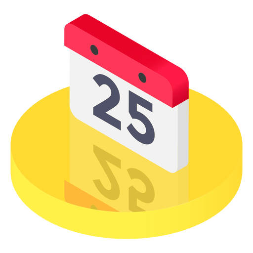 Isometric calendar icon PNG Design