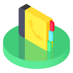 Icono de contactos isométricos Diseño PNG
