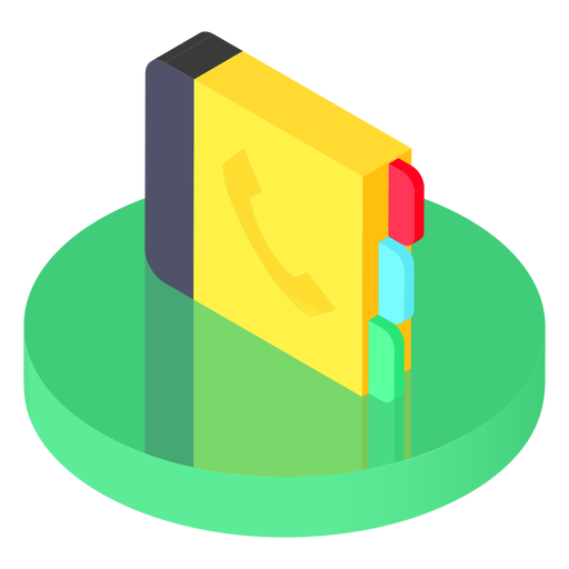 Isometric contacts icon PNG Design