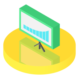 Icono de tablero de gráfico isométrico Diseño PNG