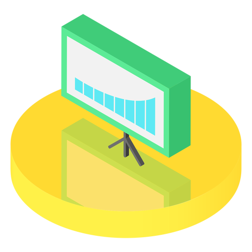 Isometric graph board icon PNG Design