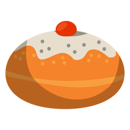 Donut em pó com recheio de gelatina Desenho PNG