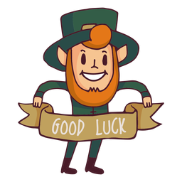 Dibujos animados de buena suerte de duende Diseño PNG