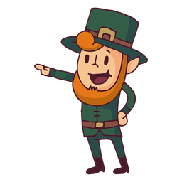 Leprechaun pointing cartoon PNG Design