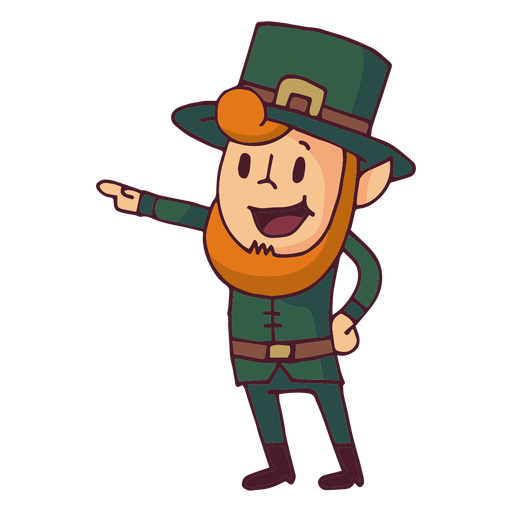 Leprechaun apontando desenho animado Desenho PNG