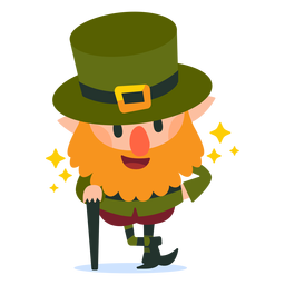Leprechaun com desenho de cana Desenho PNG