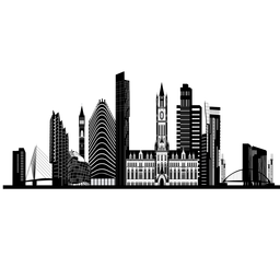 Silueta del horizonte de manchester Diseño PNG