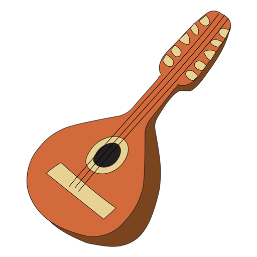 Doodle de instrumento musical de bandolim Desenho PNG