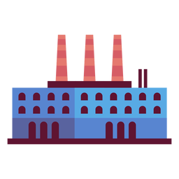 Ilustración de edificio de planta de fabricación Diseño PNG
