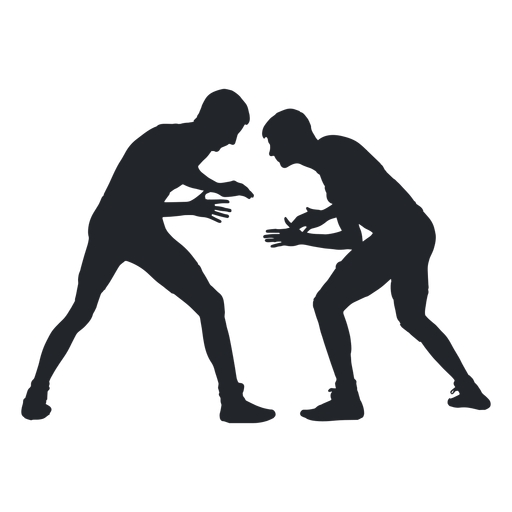 Men wrestling silhouette PNG Design