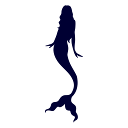 Silueta de criatura acuática sirena Diseño PNG