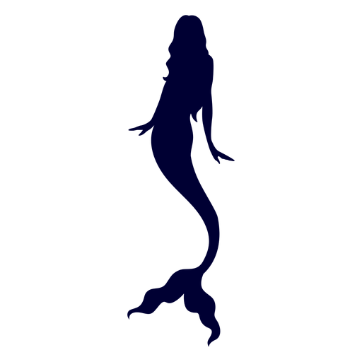 Silhueta de criatura aquática sereia Desenho PNG