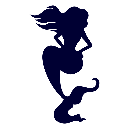 Mermaid posing silhouette PNG Design