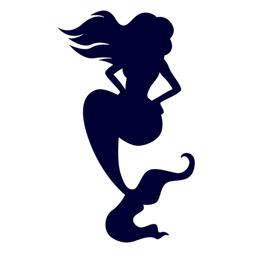 Sereia posar silueta Desenho PNG