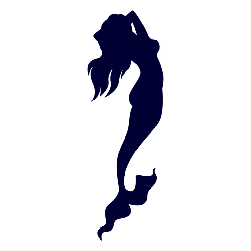 Mermaid sea creature silhouette PNG Design