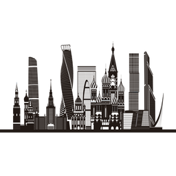 Moscow skyline silhouette Transparent PNG