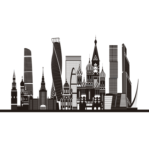 Moscow skyline silhouette PNG Design