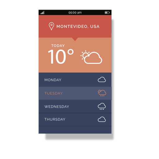 Orange weather service mobile interface PNG Design
