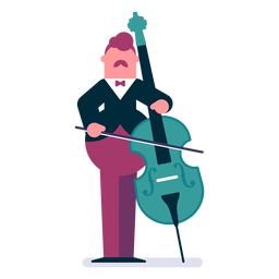 Diseño PNG Y SVG De Orquesta Violonchelista De Dibujos Animados. Para Camisetas Diseño PNG Y SVG De Orquesta Violonchelista De Dibujos Animados. Para Camisetas