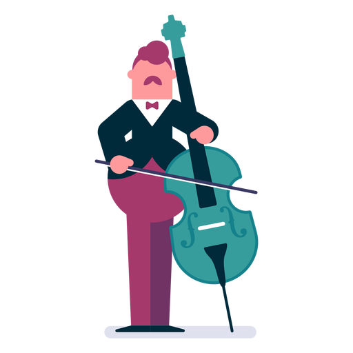 Orchestra cellist cartoon
