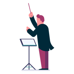 Director de orquesta de dibujos animados Diseño PNG