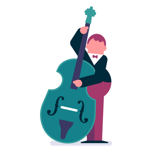 Orchester-Kontrabassspieler-Cartoon PNG-Design