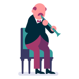 Dibujos animados de flautista de orquesta Diseño PNG