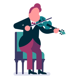 Desenho de violinista de orquestra Desenho PNG