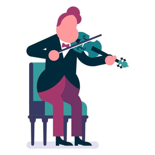 Desenho de violinista de orquestra