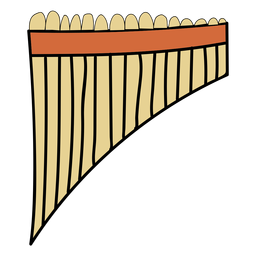 Doodle de instrumento musical de flauta de pan Diseño PNG