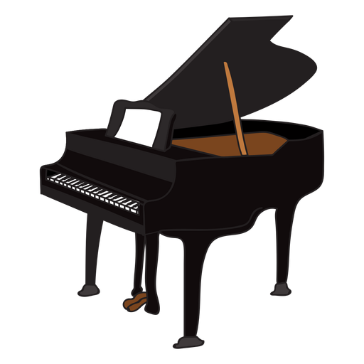 Doodle de instrumentos musicales para piano. Diseño PNG