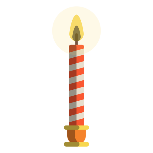 Red candy cane pillar candle PNG Design