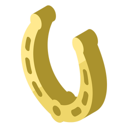 Goldene Hufeisenikone mit sieben Löchern PNG-Design