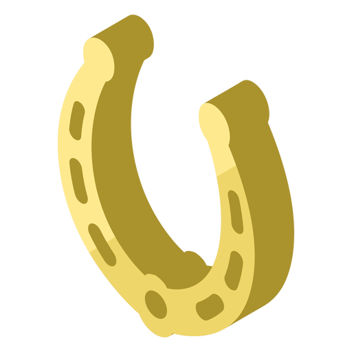 Icono de herradura dorada de siete agujeros Diseño PNG