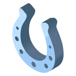 Silberne Hufeisenikone mit sieben Löchern PNG-Design