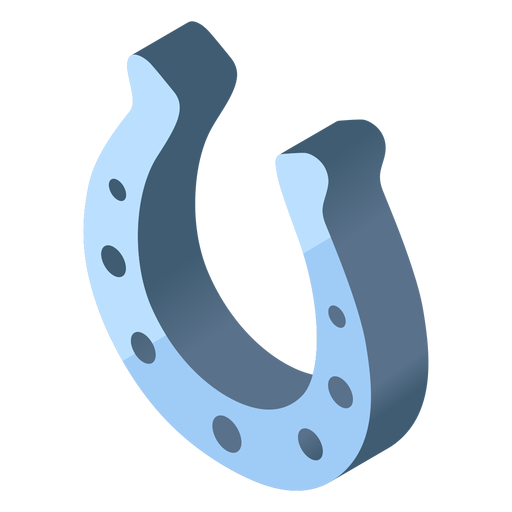 Seven holes silver horseshoe icon PNG Design