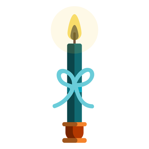 Shamash candle with ribbon