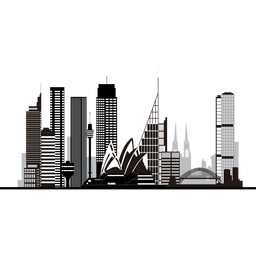 Silhueta de horizonte de Sidney Desenho PNG