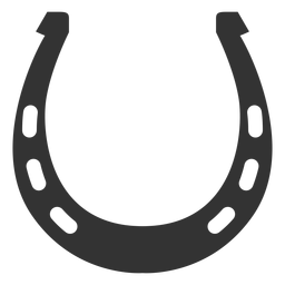 Hufeisensilhouette mit sechs Löchern PNG-Design