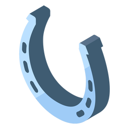 Ícone de ferradura prateada de seis buracos Desenho PNG