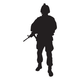 Soldado con silueta de rifle Transparent PNG
