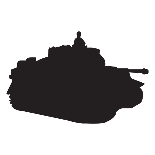 Soldado em silhueta de tanque Desenho PNG